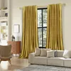 A living room scene with golden velvet curtains. Anteprima dell’immagine prodotto