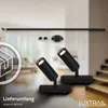 Product image showing a track light system and components, set against a blurred interior background. Produktbild-Vorschau