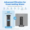 A diagram comparing two water filter cartridges, one labeled 'Waterdrop' with 'ACF' and '10-12X Adsorption capacity', and the other labeled 'Ordinary carbon' and 'Others'. Anteprima dell’immagine prodotto