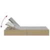 vidaXL Doppel-Sonnenliege mit Auflagen Beige Poly Rattan Produktbild-Vorschau 6