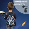 HECKBO Sac de sport motif astronaute et espace | Sac à Voir les images du produit 5