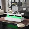 Merax Table basse haute brillance avec éclairage LED, Table Voir les images du produit 8