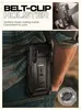 A person wearing a phone case with a belt clip holster attached to their jeans. Náhled obrázku produktu