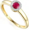 585er Gelbgold Damenring mit Rubin 0,41ct. und Brillanten Produktbild-Vorschau 1