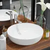 vidaXL Waschbecken Rund Keramik Weiß 41,5 x 13,5 cm Produktbild-Vorschau 2