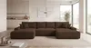 CORNERO Ecksofa mit schlaffunktion VERONA U-Form braun Cord Produktbild-Vorschau 3