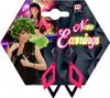 "Schwarz Und Neon Pinke Rhombus Ohrringe" Produktbild-Vorschau 7