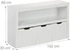 Relaxdays Kinderrek, 3 vakken met wielen, HxBxD: 60 x 102 x Productafbeelding-voorbeeld 4