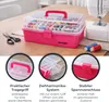 HMF Nähkasten aufklappbar mit 3 Ebenen, Sortierbox für Kleinteile in Pink Produktbild-Vorschau