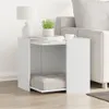 Meuble de bac à litière pour chat blanc bois d'ingénierie Voir les images du produit 3