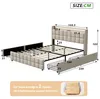 ProximaX Polsterbett 140x200 cm Beige mit RGB-LED, USB & 4 Produktbild-Vorschau 3