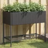 vidaXL Fioriera con ripiano in polirattan nero Anteprima dell’immagine prodotto 2