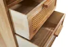 Close-up view of two open wooden drawers with cane detailing. Podgląd zdjęcia produktu
