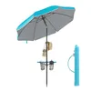 A beach umbrella with accessories and a carrying case. Produktbild-Vorschau