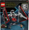 The image shows the packaging of a LEGO Star Wars Sith TIE Fighter building set, with the assembled model and minifigures displayed. Produktbild-Vorschau