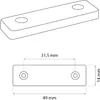 A diagram showing the dimensions of a furniture slider. Produktbild-Vorschau
