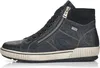 A side view of a black high-top sneaker. Voir les images du produit