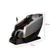 A gray and black massage chair with dimensions indicated by red lines and text. Produktbild-Vorschau