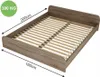 A wooden bed frame with a slatted base, shown from a diagonal top-down perspective. Produktbild-Vorschau