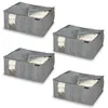 4x Aufbewahrungstasche für Bettdecken Grau 55x45x25 cm mit Produktbild-Vorschau 1