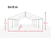 A diagram of a tent frame with dimensions indicated. Produktbild-Vorschau