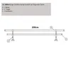 Diagram showing the components of a 200cm curtain rod. Produktbild-Vorschau