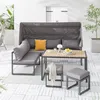home24 Loungeset - 5-teilig - Stahl / Polyester - Grau Produktbild-Vorschau 2