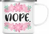 Trendation - Lustige Emaille Tasse Rosa - Nope - Spruch Produktbild-Vorschau 1