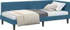 vidaXL Rohový rám postele s čelom modrý 90 cm x 200 cm Náhľad obrázku produktu 1