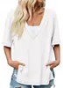 Oversized Damen-T-Shirt, tiefer V-Ausschnitt, lockere Produktbild-Vorschau 2