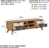 Scandik TV Tisch 4 Schubladen, 1 Ablage honig,weiß,grau. Produktbild-Vorschau 8