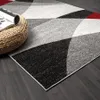 Kurzflor Teppich Geometrisch Muster Meliert Beige Grau Rot, Produktbild-Vorschau 4
