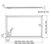 Technical drawing of a shower tray with dimensions. Produktbild-Vorschau