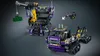 A LEGO Technic extreme all-terrain vehicle and a crane are displayed against a dark gray background. Produktbild-Vorschau