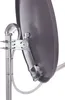 Close-up view of the back of a satellite dish and its mounting hardware. Produktbild-Vorschau