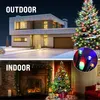 A split image showing outdoor and indoor Christmas decorations using LED string lights. Produktbild-Vorschau