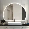 Badspiegel mit Beleuchtung 80×60cm Halbrund 3 Lichfarbe Produktbild-Vorschau 1