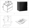 50 cm Badmöbel-Set Unterschrank mit Keramik waschtisch 2 Produktbild-Vorschau 7