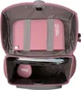 Interior view of an open school backpack showing its compartments and contents. Voir les images du produit