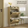 HOMCOM Schuhschrank, Schuhregal, 2 Klapptüren, 12 Paar Produktbild-Vorschau 3