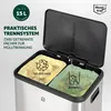 eluno Abfalleimer, Treteimer - 2 Fächern mit je 15 Liter Produktbild-Vorschau 3