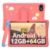 A pink tablet with a cartoon theme, showing Spongebob characters on the screen. Produktbild-Vorschau
