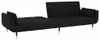 vidaXL Schlafsofa 2-Sitzer mit 2 Kissen Schwarz Samt Produktbild-Vorschau 6