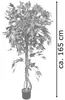 Fico Ficus Benjamin Pianta Albero Artificiale con Legno Anteprima dell’immagine prodotto 6