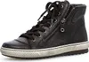 A single black high-top sneaker with laces and a side zipper is shown against a white background. Produktbild-Vorschau