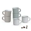 Moderne Keramik Espresso-Tassen 6er Set weiß beige grau 50 Produktbild-Vorschau 1
