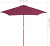 vidaXL Slnečník s dreveným stožiarom 270 cm Bordeaux Red Náhľad obrázku produktu 5
