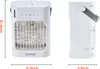Collage of a white portable fan shown from the front and side, with dimensions indicated. Náhľad obrázku produktu