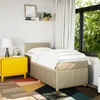 vidaXL Boxspringbett mit Matratze Creme 100x200 cm Stoff Produktbild-Vorschau 4
