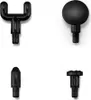 Four different massage gun attachments are displayed against a white background. Produktbild-Vorschau